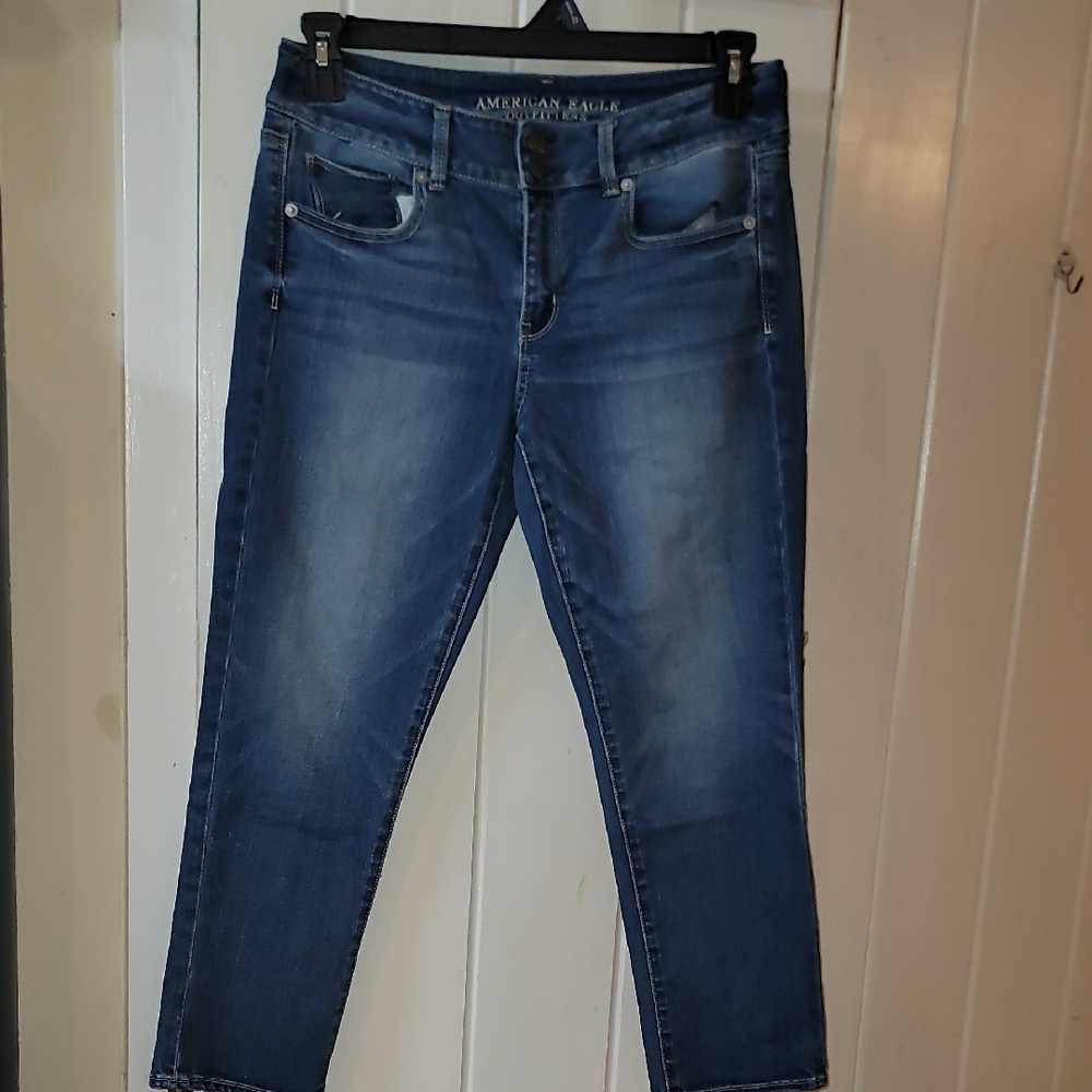 American Eagle Artist Crop Blue Ankle Cropped Jeans